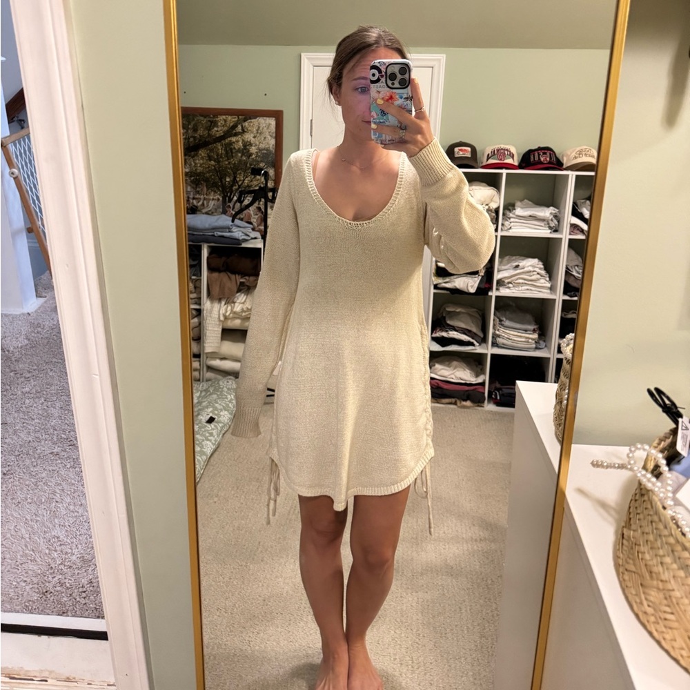 MABLE: Cream Knit Dress/Coverup